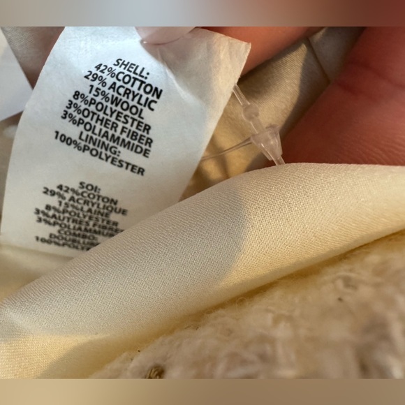 RAMY BROOK Karey Fringe Tweed Miniskirt Sz 4 Ivory Plaid Fringe Preppy - Picture 10 of 10